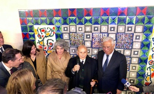 La maire de Paris, Anne Hidalgo et le Premier Ministre du Portugal, António Costa ont inauguré une oeuvre dans le nouvel accès de la station Champs-Elysées– Clemenceau