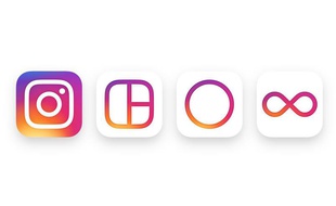 Le nouveau logo d'Instagram et de ses services dérivés Boomerang, Layout et Hyperlapse