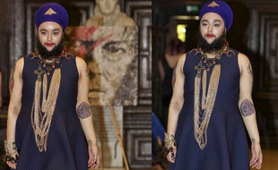 Harnaam Kaur est devenue la première femme à barbe à défiler lors d'une Fashion Week.