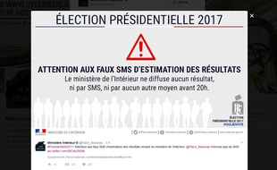 Le ministère de l'Intérieur a lancé un avertissement sur de faux SMS annonçant les résultats de la présidentielle.
