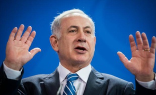 Le Premier ministre israélien, Benjamin Netanyahu, lors d'une conférence de presse à Berlin, le 16 février 2016