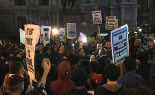 Manifestation du 24 novembre à Philadelphie, après l'annonce de non-inculpation du policier qui a tiré sur Michael Brown