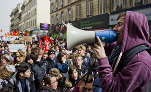 Lors de la manifestation le 31 mars, à Marseille.