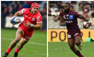 Le Toulousain Kolbe face au Bordeaux Radradra.