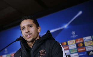 Marquinhos, en conférence de presse, à Madrid.