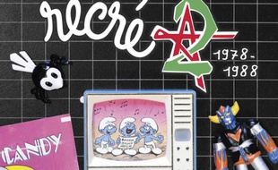 Détail de la couverture du livre Nos années Récré A2 1978-1988, écrit par Sébastien Carletti et publié chez Flammarion.