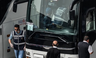 Illustration d'un bus de migrants en Turquie.