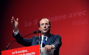 François Hollande, lors de son meeting à Toulouse, jeudi 96 octobre 2011