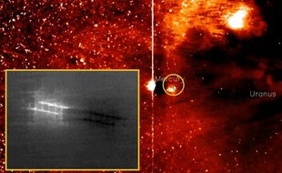 Images filmées par la sonde de la Nasa STEREO le 30 novembre 2011, montrant une tâche lumineuse au voisinage de la planète Mercure.