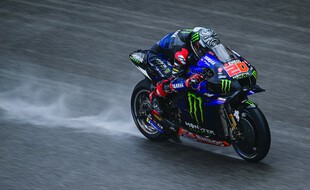 Fabio Quartarato, champion du Monde de MotoGP, au volant de sa Yamaha lors des essais en Malaisie.