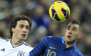 Karim Benzema lors de la défaite 1-2 de la France face à l'Allemagne en match amical, le 6 février 2013.