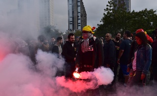 Manifestation contre la loi Travail le 12 septembre 2017 à Paris.