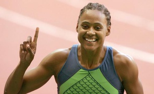 L'athlète américains Marion Jones, le 8 juillet 2006 au Stade de France, pour le meeting de Paris.