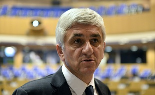 Hervé Morin, le président UDI de la Région Normandie le 4 janvier 2015 à Rouen