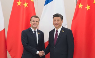 Emmanuel Macron et Xi Jinping à Hambourg, le 8 juillet 2017.
