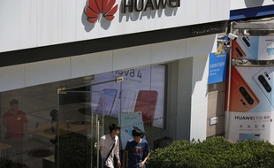 Illustration de Huawei, géant des télécoms chinois.