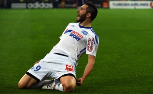L'attaquant de l'OM André-Pierre Gignac, le 5 avril 2015 au Stade Vélodrome.