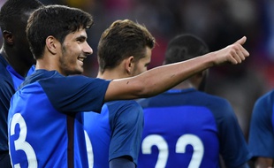 Martin Terrier, ici après un but inscrit au Mans, le 5 septembre avec l'équipe de France Espoirs, contre le Kazakhstan (4-1).