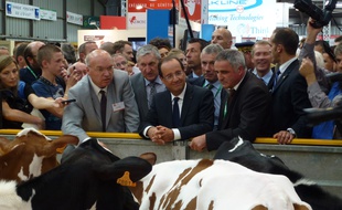 François Hollande lors de sa visite au Space en 2012.