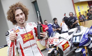 Marco Simoncelli, le 2 juillet 2011, au Grand Prix de Mugello.