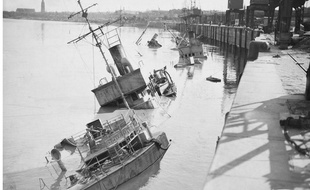 A Bordeaux en juin 1944 Les Allemands ont coulé 200 bateaux dans la Garonne
