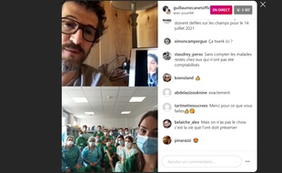 Guillaume Canet et Leila Bekhti interrogeaient des soignants du CHU de Nantes ce dimanche.