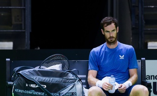 Andy Murray ici lors du premier tour de l'Open de Rennes. L'Ecossais a été éliminé au second tour par le Russe Roman Safiullin.