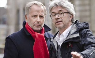 Fabrice Luchini et Christian Vincent sur le tournage de L'Hermine.