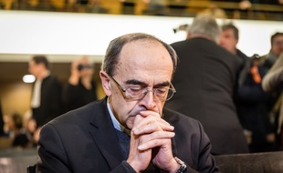 Le cardinal Barbarin au premier jour de son procès. Le cardinal est poursuivi pour ne pas avoir dénoncé auprès des autorités, les agressions sexuelles commises par le père Preynat sur des scouts dans les années 80 et 90. KONRA