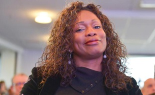 La championne d'escrime Laura Flessel, marraine de «24 heures de sport au féminin», le 27 janvier 2014 à Paris.