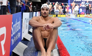 Florent Manaudou à l'entraînement avant les championnats d'Europe petit bassin, à Glasgow, le 3 décembre 2019.
