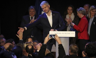 Laurent Wauquiez, élu président du parti Les Républicains, le 10 décembre 2017 à Paris.
