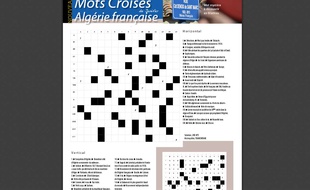 Capture d'écran de l'édition PDF du journal municipal de Béziers du 1er avril 2015, qui propose des «mots croisés Algérie française».