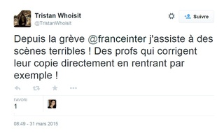 Tweet sur la grève de Radio France