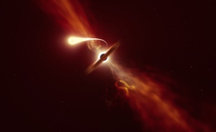 La « spaghettification » d’une étoile par un trou noir, c'est ça !