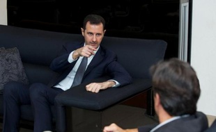 Bachar al-Assad s'entretient avec le journaliste français Georges Malbrunot, le 2 septembre 2013 à Damas