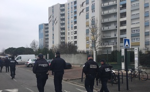 Lancement de la police de sécurité du quotidien dans le quartier Bordeaux Maritime, ici à Bacalan, le 28 février 2018.
