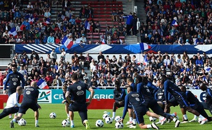 Les Bleus à l'entraînement le 18 mai 2016.