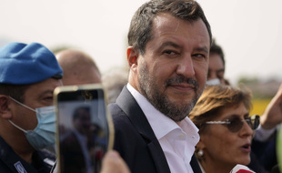 Matteo Salvini arrive au tribunal de Palerme le 23 octobre 2021