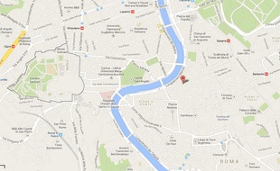 Capture d'écran Google map du vicolo della Campana, à Rome.