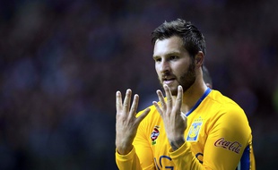 André-Pierre Gignac sous le maillot des Tigres de Monterrey, en avril 2017.