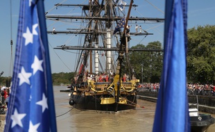 L'arrivée de L'Hermione à Rochefort, le 29 août 2015.