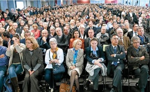 Le Hangar 14 était comble pour Nicolas Sarkozy, hier à Bordeaux.