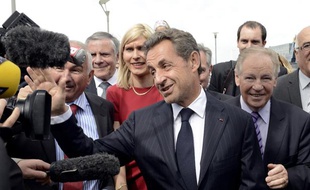 L'ancien président Nicolas Sarkozy lors de son déplacement en Haute-Savoie le 18 septembre 2013.