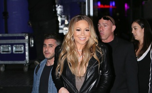 La chanteuse Mariah Carey quittant les studios ABC, le 15 février 2017.