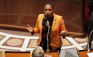 La garde des Sceaux Christiane Taubira le 23 avril 2013 à l'Assemblée nationale à Paris.