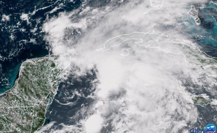 Une image satellite de la tempête subtropicale Alberto qui cause en ce moment des inondations à Cuba.