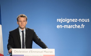 Emmanuel Macron, ex-ministre de l'économie, le 16 novembre 2016 lors de l'annonce officielle de sa candidature aux prochaines élections présidentielles.