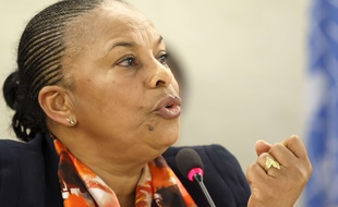 Christiane Taubira Garde des Sceaux le 20 mars 2015 à Genève.