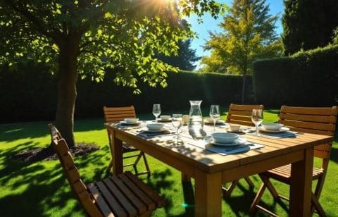 Déjeuner dehors en plein soleil : l’erreur d’aménagement qui ruine vos repas d’été et comment l’éviter facilement